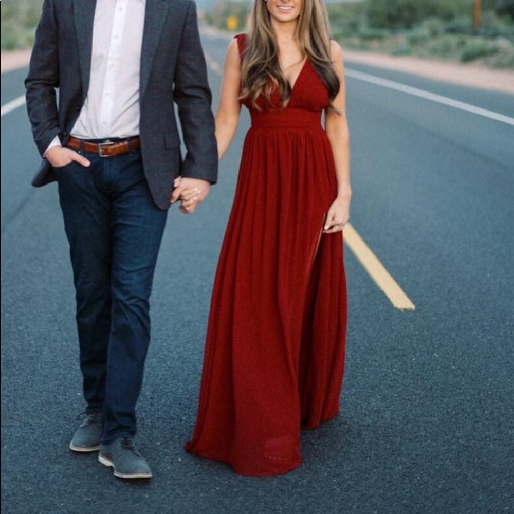 Heavenly Hues Burgundy Maxi Dress